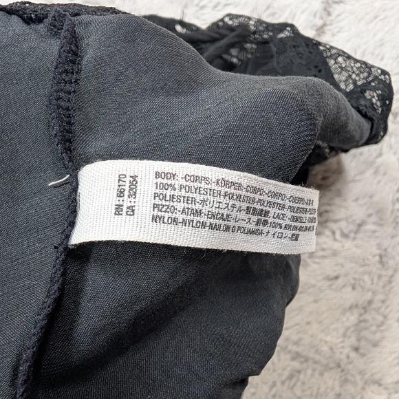 Free People Romper Womens S Black Intimately Sleeveless Lace Romantic Satin - Picture 8 of 10